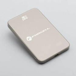 Forcell F-Energy F5K8 Super Slim Wireless Magsafe Power Bank 5000mAh 20W με Θύρα USB-C Quick Charge 4.0 & Power Delivery Titanium Dessert