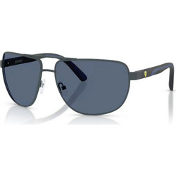 Ferrari FZ5007 130/8064 Ανδρικά Γυαλιά Ηλίου Aviator Μεταλλικά Μαύρα με Μπλε Φακό