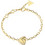 Guess By Your Side Γυναικείο Βραχιόλι Αλυσίδα με Καρδιά από Ατσάλι Xρυσό με Ζιργκόν JUBB06088JWYGL