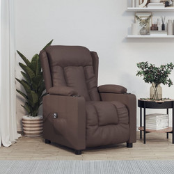 vidaXL Πολυθρόνα Relax με Υποπόδιο Ανακλινόμενη Δερματίνη Καφέ 3098802