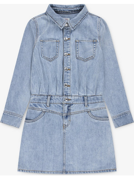 Levi's Παιδικό Φόρεμα Τζιν Γαλάζιο 4EN476-LC3