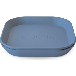 Mushie Σετ Τετράγωνα Πιάτα Twilight Blue