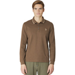 U.S. Polo Assn. Ανδρική Μπλούζα Polo Μακρυμάνικη Καφέ US42177008-268