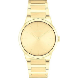 Calvin Klein Linear Elegance Γυναικείο Ρολόι με Χρυσό Μεταλλικό Μπρασελέ 25100077