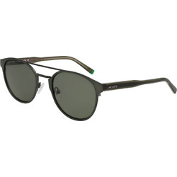Lacoste L263S-275 Ανδρικά Γυαλιά Ηλίου Στρογγυλά Κοκάλινα Μαύρα με Μαύρο Φακό