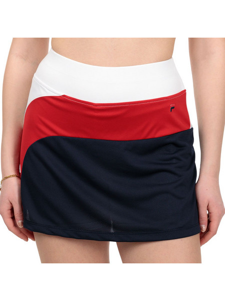Fila Michi Μίνι Φούστα Υφασμάτινη Σορτς Λευκή Κόκκινη Μαύρη FBL231124E-0151