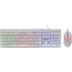 Alcatroz XC1000 Σετ Gaming Πληκτρολόγιο RGB White