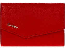 Lavor Μικρό Δερμάτινο Γυναικείο Πορτοφόλι RFID με Clip & Φερμουάρ Κόκκινο 1-6000