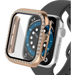 Leewello LW-409 Πλαστική Θήκη με Προστασία Οθόνης για Apple Watch 7 / 8 / 9 45mm Χρυσή