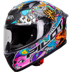 Pilot Helmets Flex Streetbomb Black Red Κράνος Μηχανής Full Face 1450gr