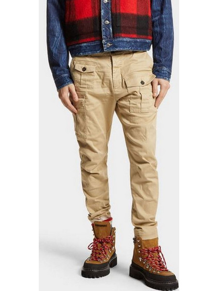 Dsquared2 Ανδρικό Παντελόνι Cargo Κανονική Εφαρμογή Μπεζ S74KB1128S39021-126
