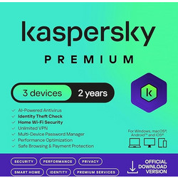 Kaspersky Premium για 3 Συσκευές και 2 Έτη Χρήσης (Ηλεκτρονική Άδεια)