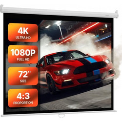 Vevor WS72 Οθόνη Προβολής Projector Τοίχου / Οροφής 4:3 142x108cm / 72"