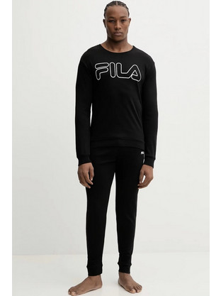 Fila Χειμωνιάτικες Ανδρικές Πιτζάμες Βαμβακερές Μαύρες FPW1235-200
