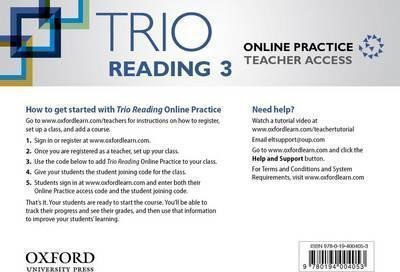 Trio Reading: Level 3: Online Practice Teacher Access Card