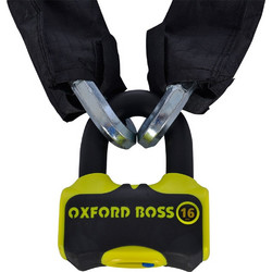 Oxford Boss 16 Αντικλεπτικό Πέταλο Μηχανής Μαύρο Κίτρινο