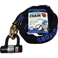 Oxford Chain 10 Αντικλεπτική Αλυσίδα Μηχανής με Κλειδαριά Μαύρη