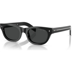 Prada PRC09S 16K08G Ανδρικά Γυαλιά Ηλίου Οβάλ Κοκάλινα Μαύρα με Μαύρο Φακό