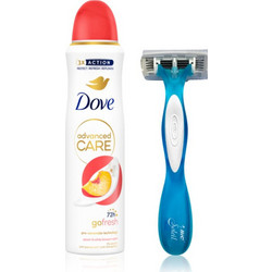 Dove Advanced Care Peach & White Blossom Deodorant 150ml + Razor 1τμχ