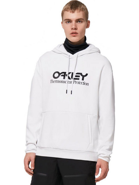 Oakley Ανδρικό Φούτερ με Κουκούλα & Τσέπες Λευκό FOA402381-104