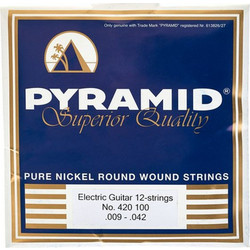Pyramid 420100 Σετ 12 Χορδές Ηλεκτρικής Κιθάρας Pure Nickel 9-42" Light Tension
