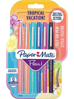Papermate Tropical Vacation - Flair Σετ Στυλό Διαρκείας 6τμχ