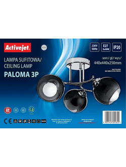 ActiveJet Paloma Κρεμαστό Φωτιστικό Οροφής Τρίφωτο E27 5901443391852