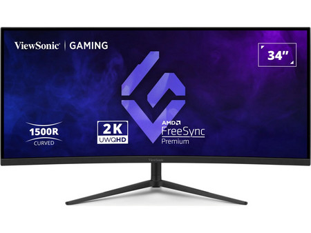 ViewSonic VX3418C-2K Ultrawide VA HDR Curved Gaming Monitor 34" 3440x1440 QHD 180Hz 1ms