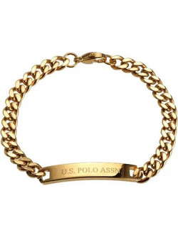U.S. Polo Assn. Ανδρικό Βραχιόλι Ταυτότητα από Ατσάλι Επιχρυσωμένο JW9311BR