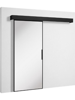 PoliHome Lorian 162908919 Πόρτα Εσωτερική Συρόμενη Ξύλινη με Καθρέπτη Μαύρη 96.5x205cm