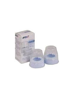Philips Avent Σετ Ανταλλακτικά Καπάκια Μπιμπερό Διαφανή 2τμχ SCU139/02