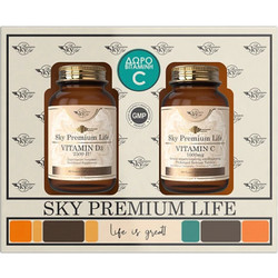 Sky Premium Life Vitamin D3 2500iu 60s + Vitamin C 1000mg 60 Ταμπλέτες