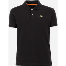 La Martina Ανδρική Μπλούζα Polo Κοντομάνικη Μαύρη CCMP12PK20109999