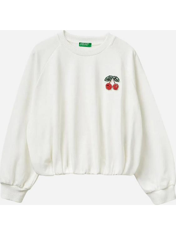 Benetton Παιδικό Φούτερ Λευκό 3WHVC10SV-074