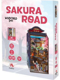 Mathv Sakura Road 3D Book Nook DIY 293 Κομμάτια 24.3cm WWN-003