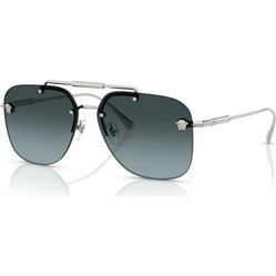 Versace VE2296 1000V1 Ανδρικά Γυαλιά Ηλίου Aviator Μεταλλικά Ασημί με Μαύρο Φακό