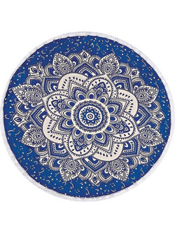 Mandala Στρογγυλή Πετσέτα Θαλάσσης Μπλε 180cm 817-70098
