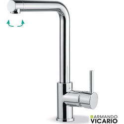 Armando Vicario Fluo 18510-100 Μπαταρία Κουζίνας Πάγκου Διπλής Παροχής Ανάμεικτη Inox