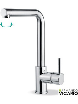 Armando Vicario Fluo 18510-100 Μπαταρία Κουζίνας Πάγκου Διπλής Παροχής Ανάμεικτη Inox