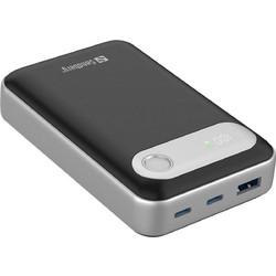 Sandberg Travel Power Bank 20000mAh 35W με Θύρα USB-A & 2 Θύρες USB-C Power Delivery Grey Silver