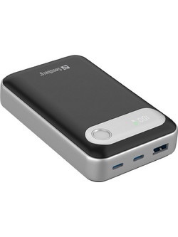 Sandberg Travel Power Bank 20000mAh 35W με Θύρα USB-A & 2 Θύρες USB-C Power Delivery Grey Silver