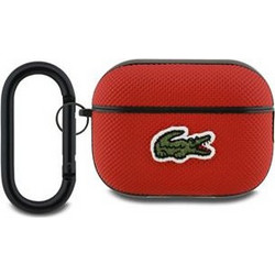 Lacoste Petit Pique Croc Logo Patch Θήκη Ύφασμα με Γάντζο για Apple AirPods Pro 2 Κόκκινη