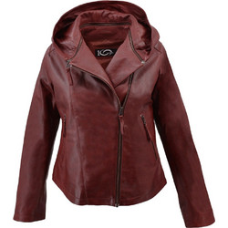 Leather 100 Γυναικείο Μπουφάν Χειμωνιάτικο Δερμάτινο Κοντό Μπορντό 49-W-JESSIE-F