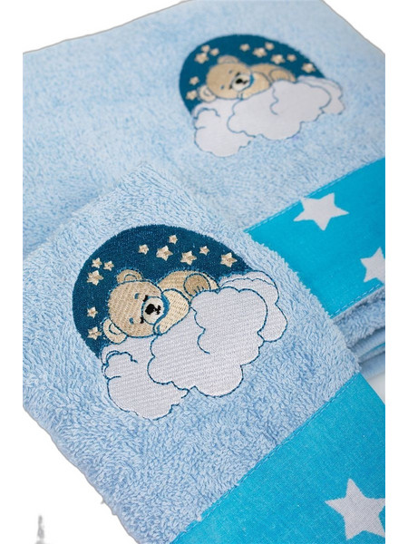 Dimcol Cloudy Bear 175 Σετ Βρεφικές Πετσέτες 2τμχ 400gr/m²