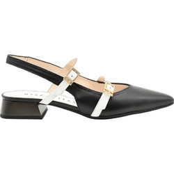 Hispanitas Γόβες Slingback Δερμάτινες με Χοντρό Χαμηλό Τακούνι Μαύρες HV253922
