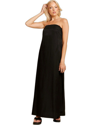 Rut & Circle Leonora Maxi Καλοκαιρινό Καθημερινό Φόρεμα Μεταξωτό Μαύρο RUT-25-01-05