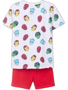 Zippy Marvel Παιδική Πιτζάμα Βαμβακερή Καλοκαιρινή Λευκή Κόκκινη 31077531041