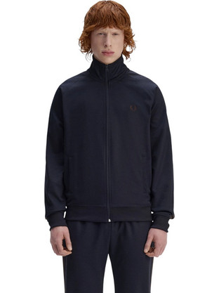 Fred Perry Ανδρική Ζακέτα Φούτερ με Φερμουάρ Μαύρη J5557-40A