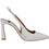 Angel Alarcon Γόβες Slingback Δερμάτινες με Χοντρό Ψηλό Τακούνι Ασημί 24031-539C
