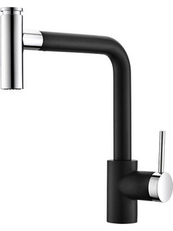 Helika Dolus 7783-601 Μπαταρία Κουζίνας Πάγκου Διπλής Παροχής Ανάμεικτη με Ντουζ Μαύρη